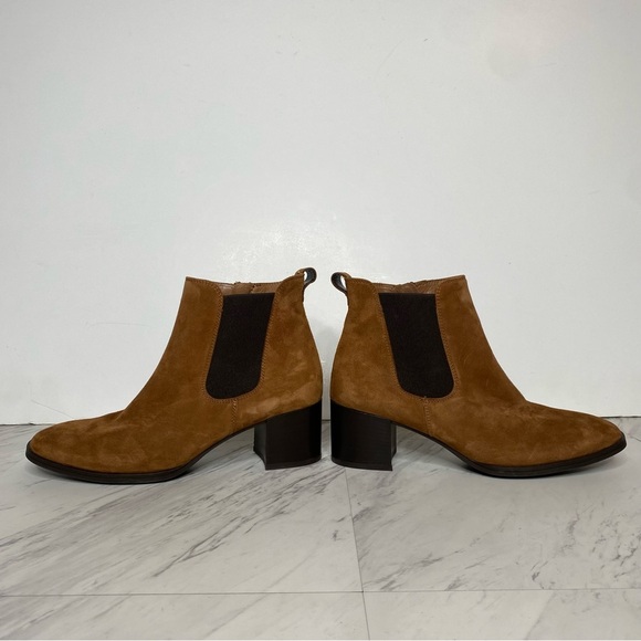 Paul Green Brown Suede Chelsea Heeled Bootie 6 / 8.5 - Picture 8 of 16